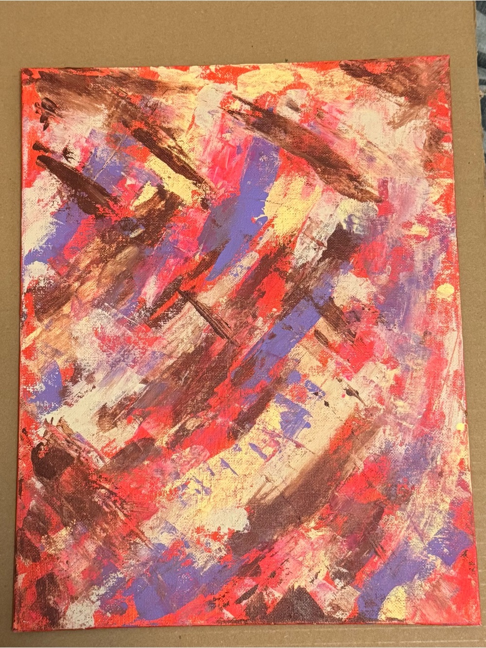 Orig Abstract Figurative Pop Art New Acrylic Face Painting 11x14 Abstract